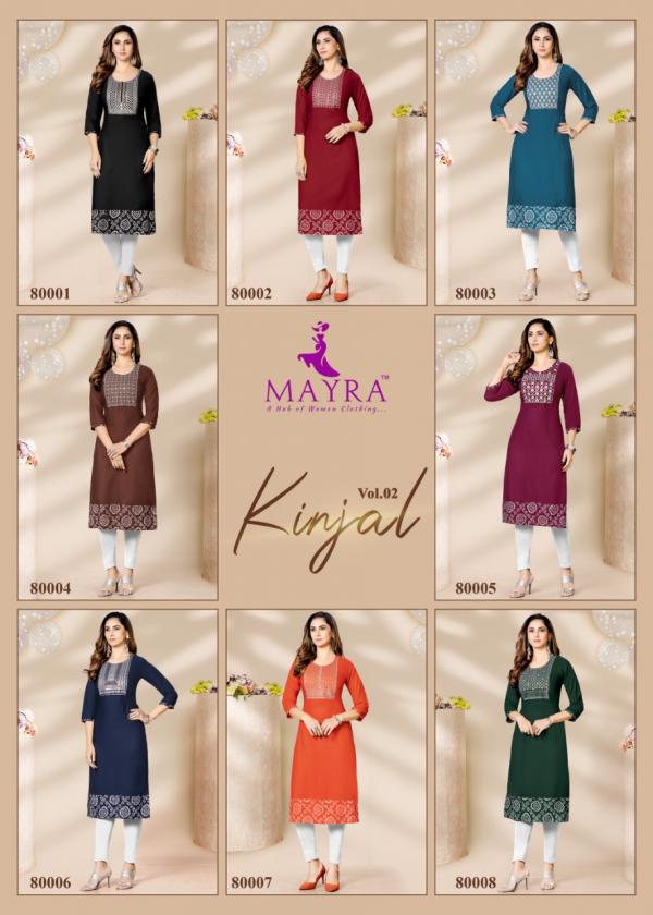 Mayra Kinjal Rayon Designer Exclusive kurti Collection